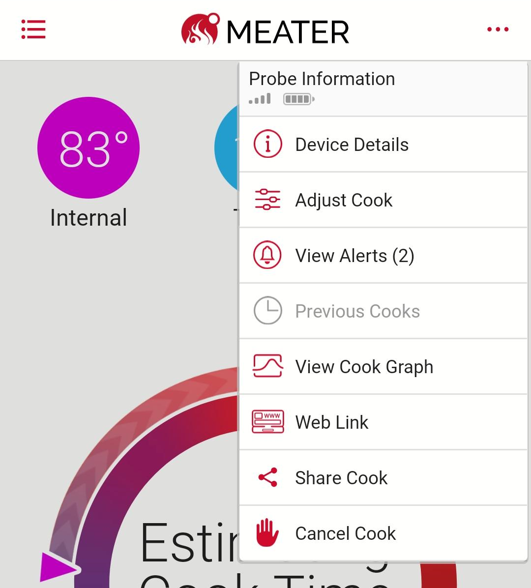 Cook Adjust Menu