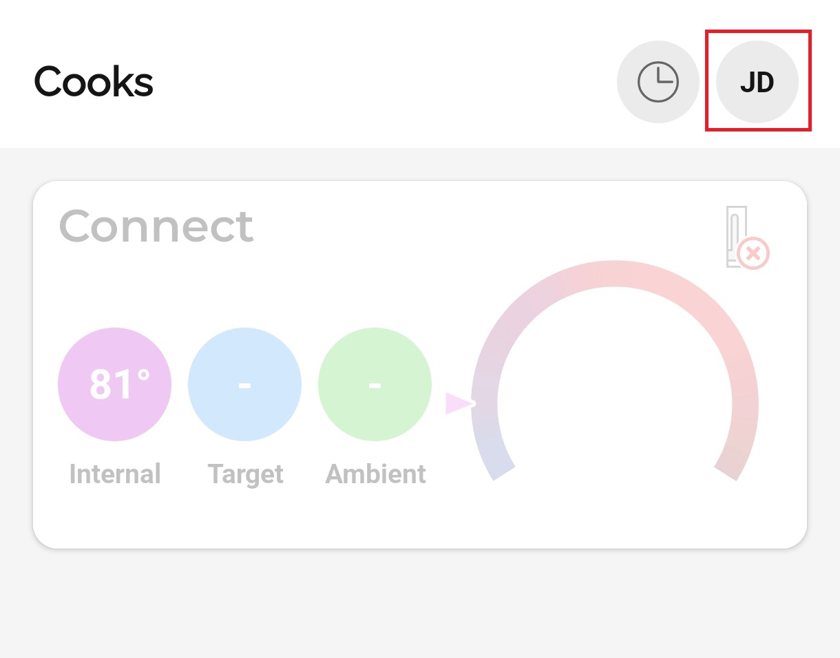 Account Icon on Main Dash Board Of the App
